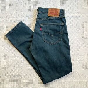 Levis 511 Jeans Mens 33x29 (Tag 33x32) Blue Slim Fit Mid Rise Medium Wash Zip